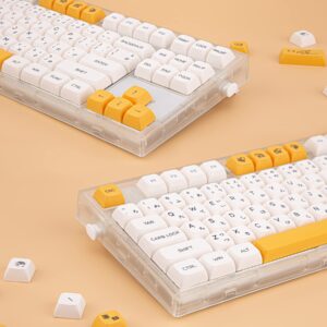 BowJian Japanese Keycaps - PBT Keycaps - XDA Profile 140 Keys Keycaps - ANSI Layout - Milk & Bee Theme Keycaps for Gateron Kailh Cherry MX Switches Mechanical Gaming Keyboards (Milk & Bee)