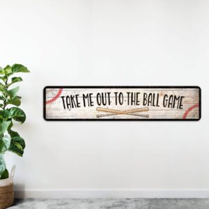 Take Me Out To The Ball Game Metal Sign Kids Room Boys Room Baseball Décor Wall Décor Gift 4x18 104182001017