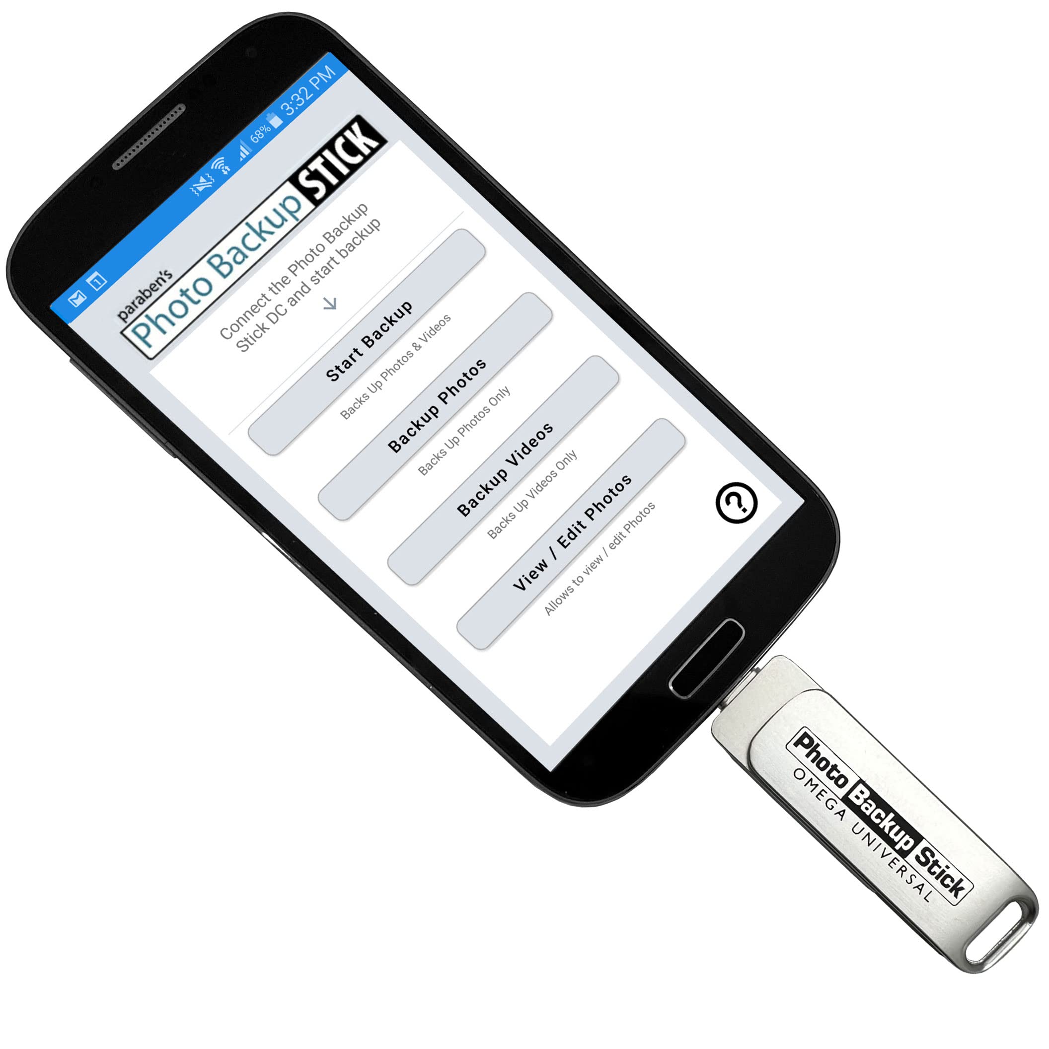 Photo Backup Stick Omega Universal Picture and Video Backup for Any Device - iPhone, Android, Computer, Tablets (512GB)