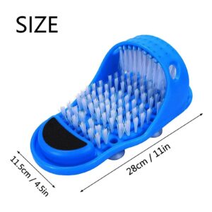 Magic Feet Cleaner, Airlxf Blue Feet Cleaner Washer Brush Exfoliate Cleaner Bristle Slipper No Bending Foot Massager for Washer Shower Spa Massager Slippers (1)