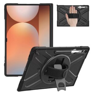 zenrich samsung galaxy tab s10 ultra 2024 /s9 ultra 2023 /s8 ultra 2022 case 14.6 inch with s pen holder, shockproof rugged case with [360 degree rotatable kickstand][hand strap]