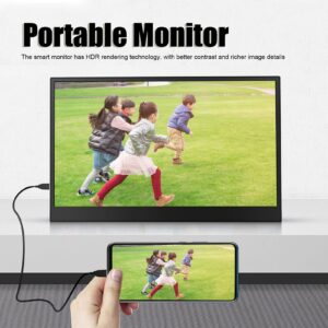 ASHATA Laptop Monitor Extender, FHD Smart Monitor, 17.3in Portable Monitor for Phone PC, 178 Viewing Angle 300CD M2 Brightness