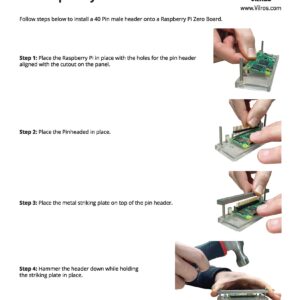 Vilros 40 Pin Hammer-in Pin Header for Raspberry Pi Zero with Install Rig---Easy Pinheader Installation Solution for a Raspberry Pi Zero----No Soldering Required