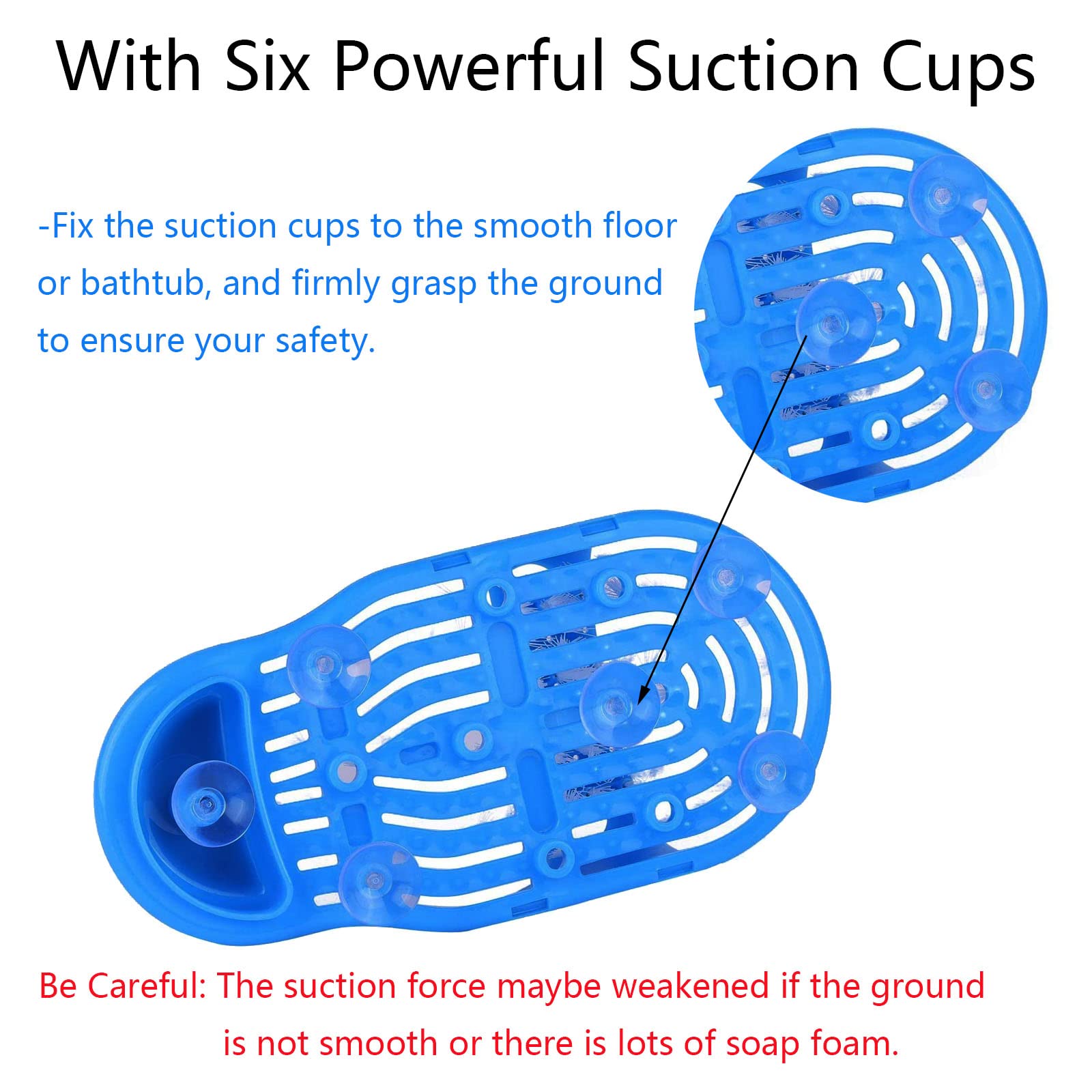 Magic Feet Cleaner, Airlxf Blue Feet Cleaner Washer Brush Exfoliate Cleaner Bristle Slipper No Bending Foot Massager for Washer Shower Spa Massager Slippers (1)