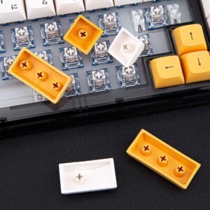 BowJian Japanese Keycaps - PBT Keycaps - XDA Profile 140 Keys Keycaps - ANSI Layout - Milk & Bee Theme Keycaps for Gateron Kailh Cherry MX Switches Mechanical Gaming Keyboards (Milk & Bee)