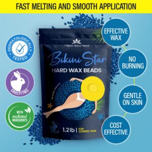 Tress Wellness Hard wax beads for hair removal - For sensitive skin - Bikini Star 1.2lb