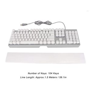 Kafuty-1 GK60 RGB Gaming Keyboard,USB Wired 104 Keys Colorful Backlit Keyboard with Wrist Rest,Detachable Mechanical Feel Gaming RGB Keyboard for Laptop,PC,Computer,Game and Work(White)