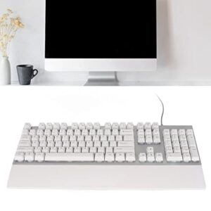 Kafuty-1 GK60 RGB Gaming Keyboard,USB Wired 104 Keys Colorful Backlit Keyboard with Wrist Rest,Detachable Mechanical Feel Gaming RGB Keyboard for Laptop,PC,Computer,Game and Work(White)