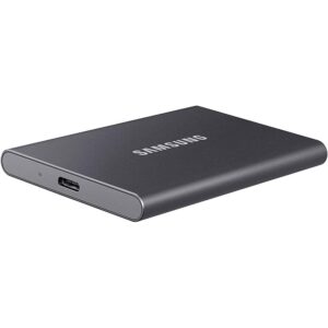 SAMSUNG MU-PC2T0T/AM Portable SSD T7 USB 3.2 2TB Gray Bundle with Deco Gear Hard EVA Case with Zipper for Tablets and GPS 6 Inch and 1 YR CPS Enhanced Protection Pack