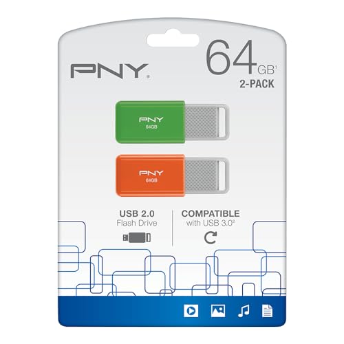 PNY 64GB USB 2.0 Flash Drive 2-Pack