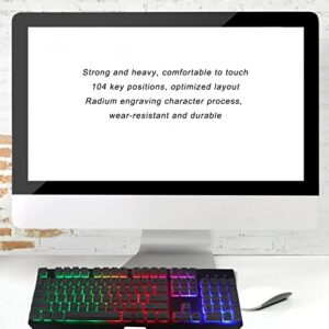 Kafuty-1 GK60 RGB Gaming Keyboard,USB Wired 104 Keys Colorful Backlit Keyboard with Wrist Rest,Detachable Mechanical Feel Gaming RGB Keyboard for Laptop,PC,Computer,Game and Work(White)