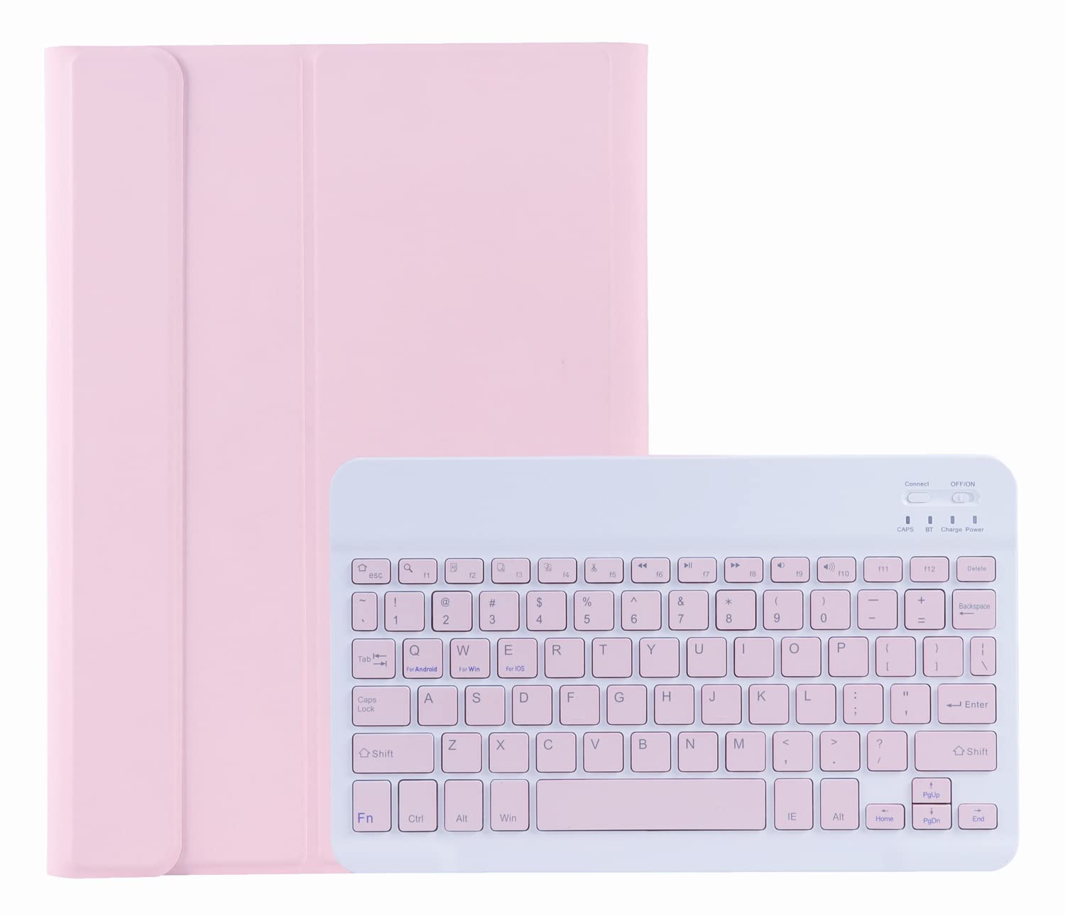 Lrufodya Galaxy Tab A8 10.5 Inch 2022 Case with Keyboard, Candy Colors Detachable Wireless Keyboard with Slim Cover for Galaxy Tab A8 SM-X200 SM-X205 (Pink)