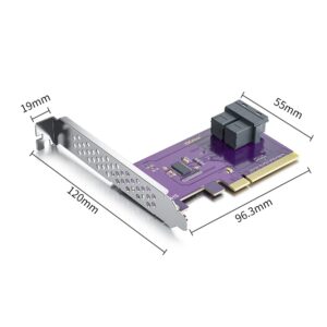 PCIe to SFF-8643 Adapter for U.2 SSD, X8, (2) SFF-8643. Support Windows 10/2016/2019, REHL/Cent0S 7/8, VMware ESXi 6/7, Ubuntu Linux 18/20/21, etc.