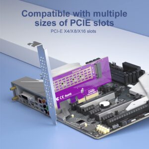 PCIe 3.0 to NVMe (1) M.2 Adapter for M.2 (M Key) SSD, X4,Supports PCIe M.2 SSDs (NVMe and AHCI): 2230, 2242, 2260 and 2280 Drives