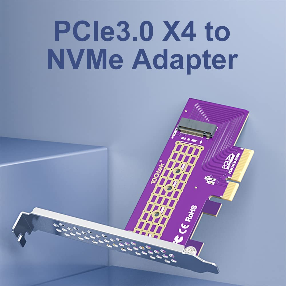 PCIe 3.0 to NVMe (1) M.2 Adapter for M.2 (M Key) SSD, X4,Supports PCIe M.2 SSDs (NVMe and AHCI): 2230, 2242, 2260 and 2280 Drives