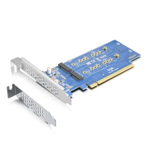 PCIe 3.0 to NVMe (4) M.2 Adapter for M.2 (M Key) SSD, PCIe X16, Requires Motherboard BIOS Support for Bifurcation