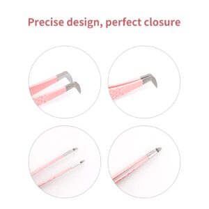 Lash Tweezers for Eyelash Extensions for Volume and Lighter Mega Volume Fans Professional Precision Stainless Steel Lash Extension Tweezers Curved Boot Angled Tips