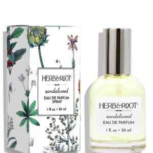 Herb & Root Sandalwood Perfume Spray, Eau de Parfum for men or women | Sharp Australian Sandalwood | Vegan, Cruelty Free | Made in the USA