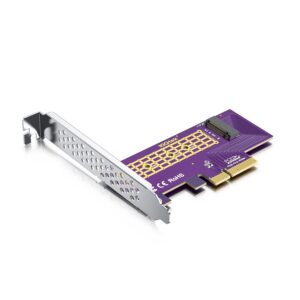 PCIe 3.0 to NVMe (1) M.2 Adapter for M.2 (M Key) SSD, X4,Supports PCIe M.2 SSDs (NVMe and AHCI): 2230, 2242, 2260 and 2280 Drives