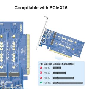 PCIe 3.0 to NVMe (4) M.2 Adapter for M.2 (M Key) SSD, PCIe X16, Requires Motherboard BIOS Support for Bifurcation