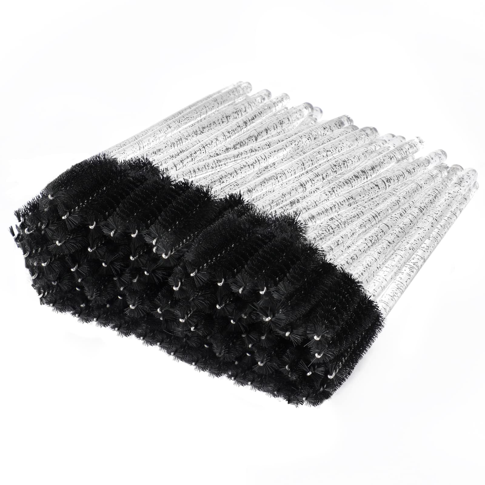 200 Pcs Disposable Crystal Mascara Wand Eyelash Brush Applicator Eyebrow Brush for EyeLash Extension Supplies (Black-Crystal)