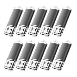 8gb usb flash drive 10 pack, mongery usb 2.0 sticks bulk thumb drives memory stick jump drive with led indicator for storage and backup (8gb 10 pack black)