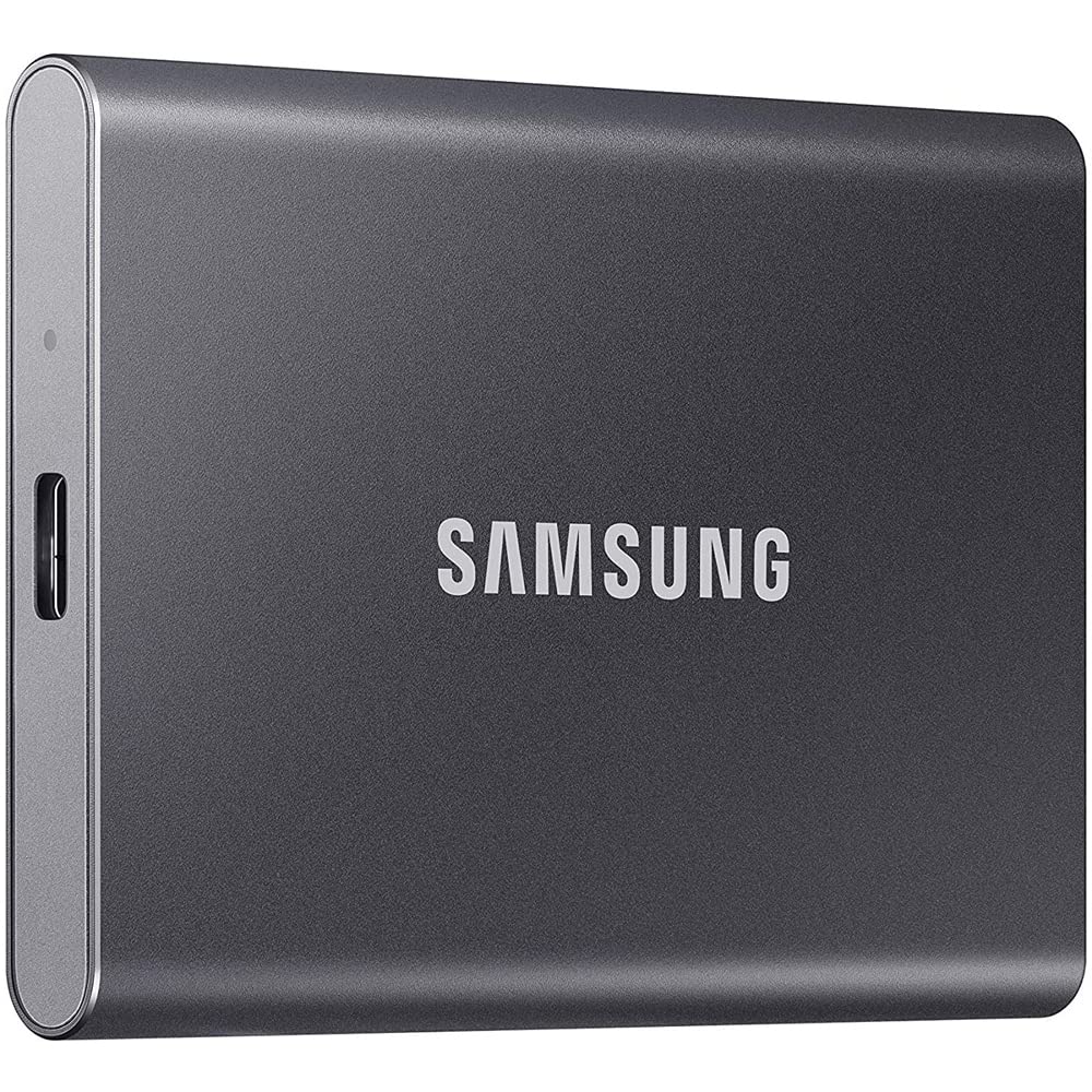 SAMSUNG MU-PC2T0T/AM Portable SSD T7 USB 3.2 2TB Gray Bundle with Deco Gear Hard EVA Case with Zipper for Tablets and GPS 6 Inch and 1 YR CPS Enhanced Protection Pack