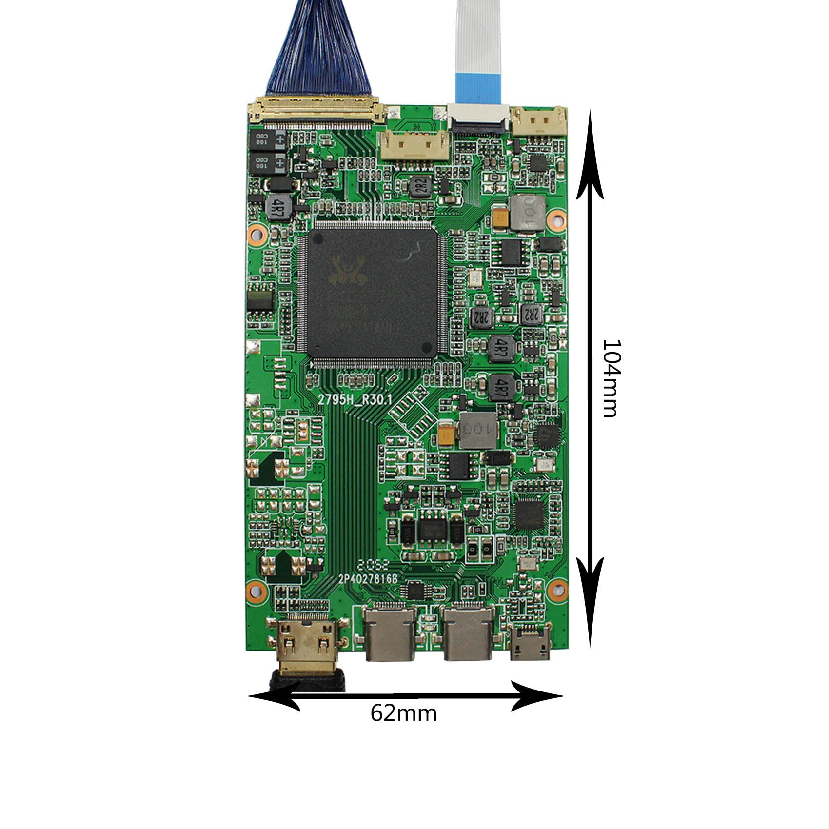 FanyiTek 16" MNG007DA1-1 2560x1600 120HZ 500nit eDP IPS LCD Screen Monitor and Type C HD-MI HDR Controller Board