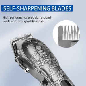 Lanumi Hair Clippers for Men Cordless Hair Trimmer Beard Trimmer/Nose Trimmer Professional T-Blade Trimmer USB Rechargeable Hair Cutting Grooming Kit Barber Clippers Set LED Display