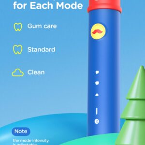 Bitvae K7S Kids Electric Toothbrush for Age 4+, Rechargeable Power Toothbrush with Pressure Sensor, Bluetooth Kids Toothbrush Boys and Girls, 3 Modes, 2Mins Smartimer, Soft (Blue)