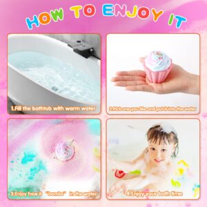 Bath Bombs for Kids, Unicorn Kids Bath Bombs with Toys Inside, Bath Bombs for Girls with Surprise Inside, Unicorns Toys Set for Girls with Jewelry Princess Toys, Birthday Children's Day