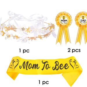 Mommy to Bee, Mom to Bee Baby Shower, Mother to Bee, Mommy to Bee Sash, Baby Shower Crown for Mom, Mommy to Bee Pin, Bee Baby Shower, Mother to Be Flower Crown, Bee Baby Shower Decorations