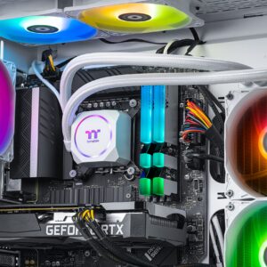 Thermaltake Glacier i360T R4 AIO Liquid Cooled Gaming PC (Intel Core™ i5-12600KF 3.7GHz, ToughRam DDR4 3600Mhz 16GB RGB, NVIDIA® GeForce RTX™ 3060 Ti, 1TB NVMe M.2, Win10 Home) S3GL-Z690-36T-LCS,White