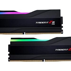 G.SKILL Trident Z5 RGB Series (Intel XMP 3.0) DDR5 RAM 64GB (2x32GB) 5600MT/s CL30-36-36-89 1.25V Desktop Computer Memory UDIMM - Matte Black (F5-5600J3036D32GA2-TZ5RK)