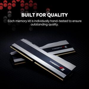 G.SKILL Trident Z5 RGB Series (Intel XMP 3.0) DDR5 RAM 32GB (2x16GB) 6000MT/s CL32-38-38-96 1.35V Desktop Computer Memory UDIMM - Metallic Silver (F5-6000J3238F16GA2-TZ5RS)