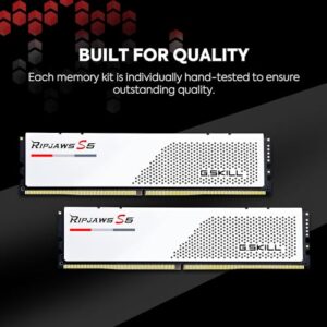 G.SKILL Ripjaws S5 Series (Intel XMP 3.0) DDR5 RAM 32GB (2x16GB) 6000MT/s CL32-38-38-96 1.35V Desktop Computer Memory UDIMM - Matte White (F5-6000J3238F16GA2-RS5W)