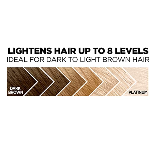 L’Oreal Paris Feria Hyper Platinum Hair Bleach, Lifts Up To 8 Levels, Includes Anti Brass Purple Conditioner, Hyper Platinum Blonde Hair Dye Kit, Pack of 2