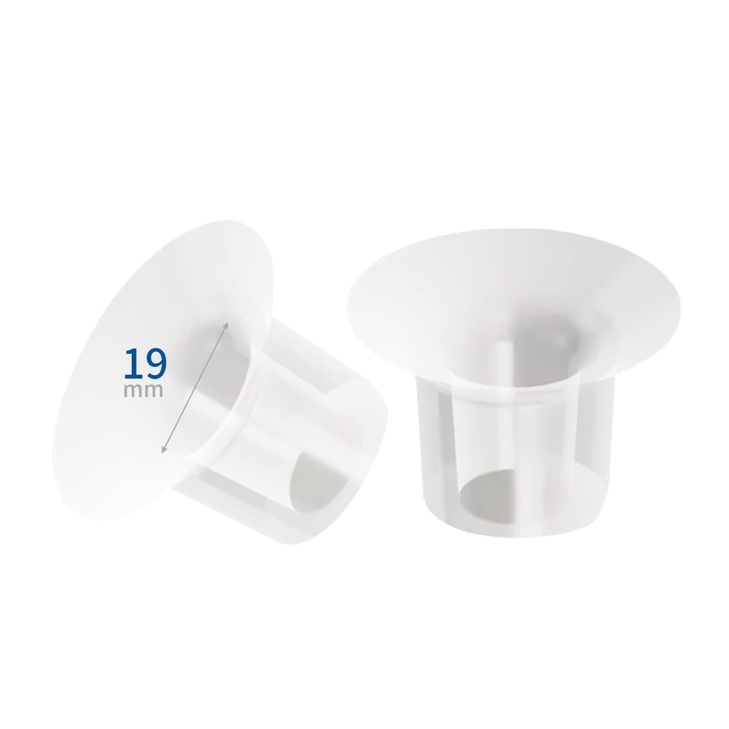 Begical Clear Flange Inserts 19mm for Freemie 25mm Collection Cup/lansinoh&Ameda 25mm Breast Pump Shields/Flanges.Reduce Nipple Tunnel Down to 19mm