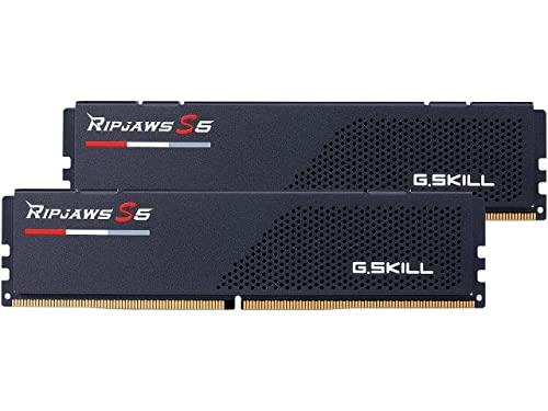 G.SKILL Ripjaws S5 Series (Intel XMP 3.0) DDR5 RAM 64GB (2x32GB) 5200MT/s CL36-36-36-83 1.25V Desktop Computer Memory UDIMM - Matte Black (F5-5200J3636D32GA2-RS5K)