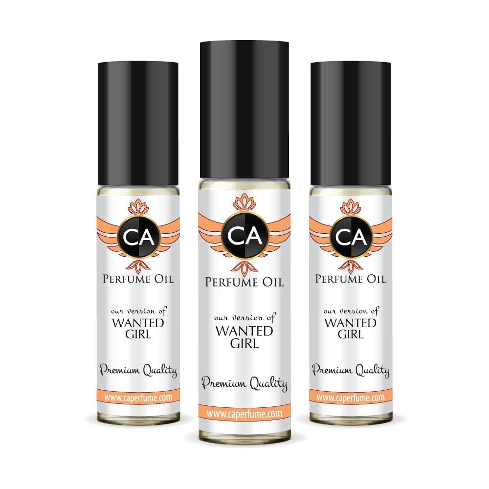 CA Perfume Impression of Wanted Girl For Women Replica Fragrance Body Oil Dupes Alcohol-Free Essential Aromatherapy Sample Travel Size Concentrated Long Lasting Attar Roll-On 0.3 Fl Oz-X3