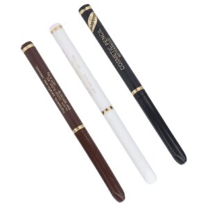 Beard Filler Pen, 3 Pieces Beard Contour Pencils, Enhance and Color Facial Hair (White, Black, Brown)