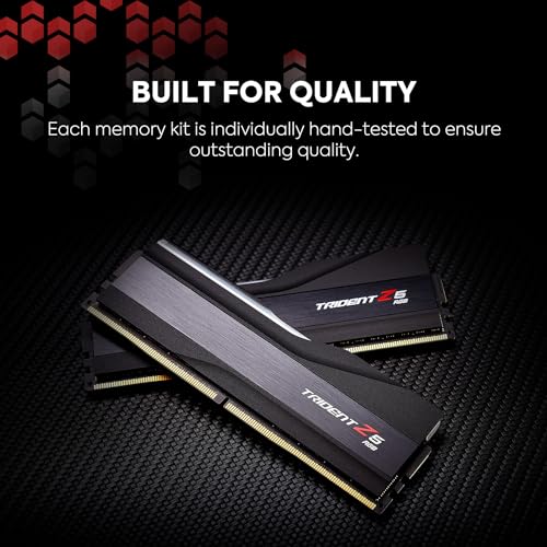 G.SKILL Trident Z5 RGB Series (Intel XMP 3.0) DDR5 RAM 32GB (2x16GB) 6000MT/s CL30-40-40-96 1.35V Desktop Computer Memory UDIMM - Matte Black (F5-6000J3040F16GA2-TZ5RK)