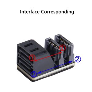 CERRXIAN 90 Degree Duale SATA 7PIN Male to Dual Female Connetcor for Low Profile Motherboard Desktops Computer SSD HDD(2-Pack)