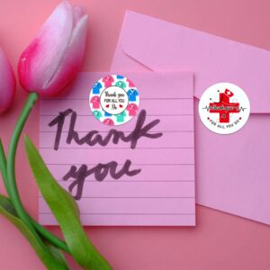 FaCraft Thank You Nurse Stickers 1.5" Nurse Week Label Stickers Doctor Nurses Appreciation Decals Healthcare Workers Thank You Label Stickers Graduation Labels for Gift Card Envelopes Seal Gift Bags