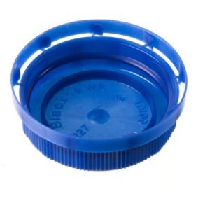 EcoQuality Blue Tamper Evident 38MM Ratchet Caps and Lids for Plastic Juice Bottles For HDPE and Clear Plastic Juice Bottles, Smoothie Bottles, Fresh Squeezed Juice Container (50)