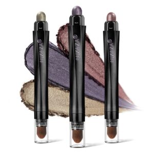 luxaza 3pcs cream eyeshadow stick,matte and neutral eye shadow sticks makeup pencil for eyes,eye brightener stick highlighter makeup,waterproof & long lasting shadow stick and eyeliner pen sets