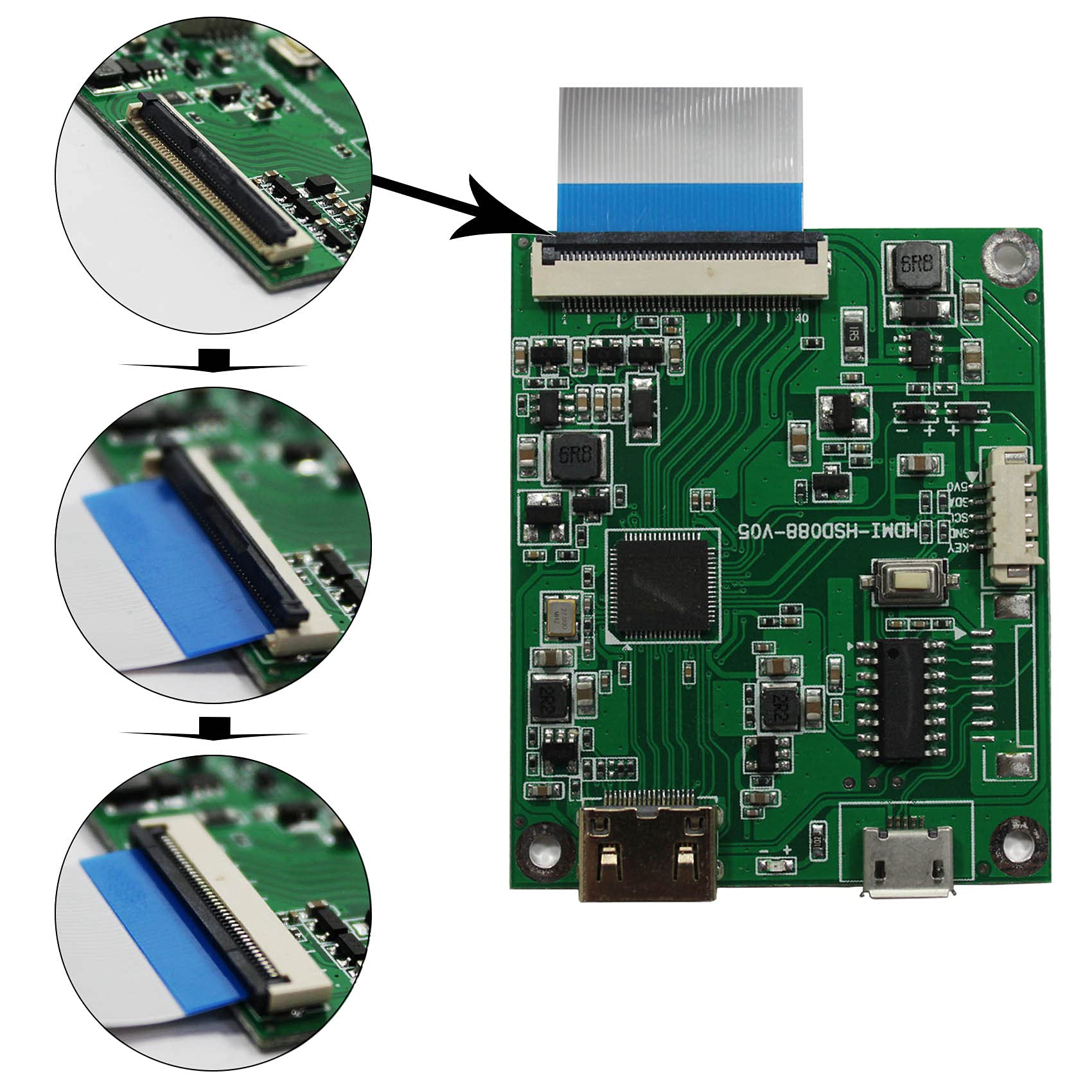 FanyiTek 8.8 inch HSD088IPW1 1920x480 600nit Strip Bar LCD Screen and HD-MI to MIPI Controller Driver Board