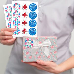 FaCraft Thank You Nurse Stickers 1.5" Nurse Week Label Stickers Doctor Nurses Appreciation Decals Healthcare Workers Thank You Label Stickers Graduation Labels for Gift Card Envelopes Seal Gift Bags