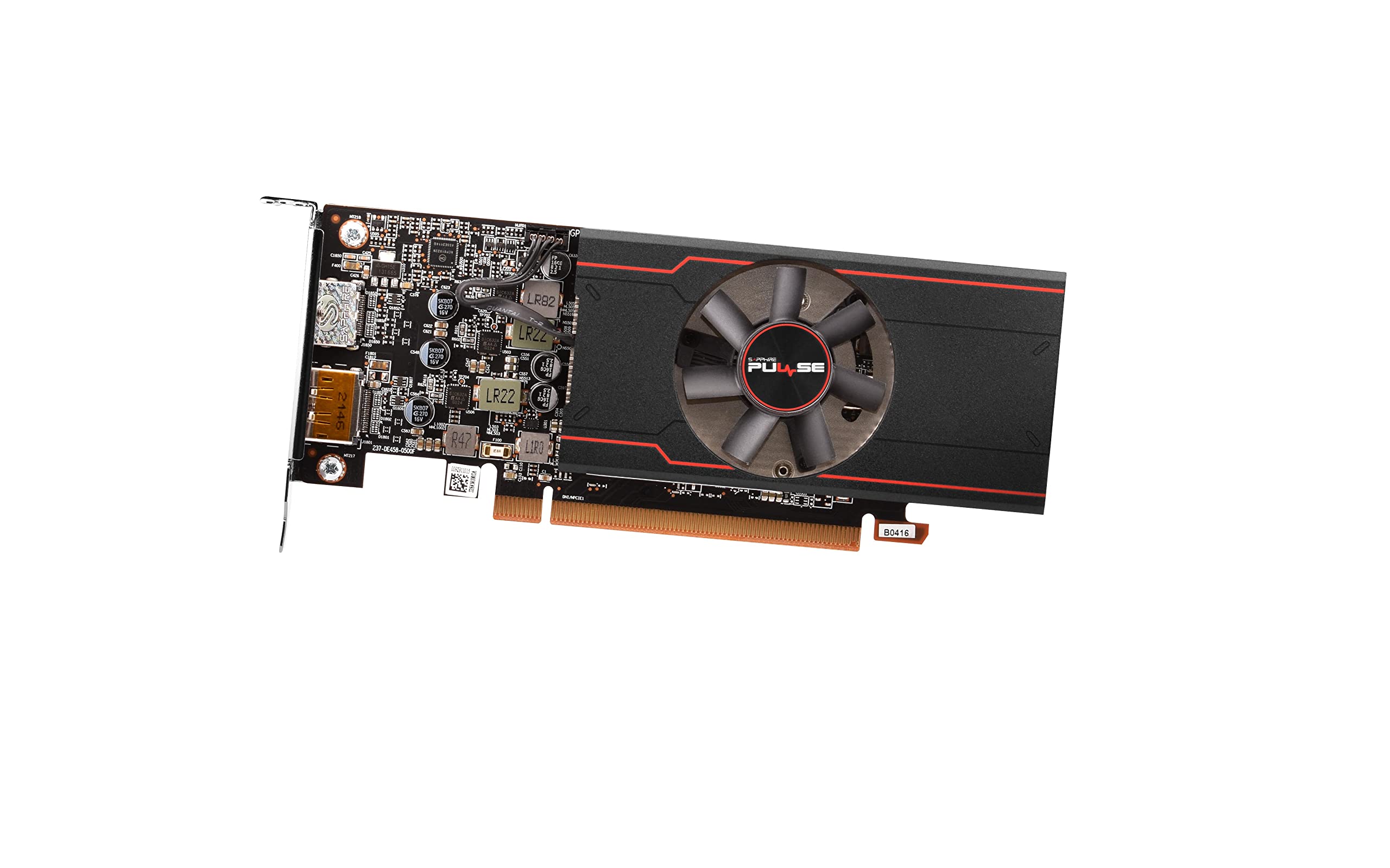 Sapphire 11315-01-20G Pulse AMD Radeon RX 6400 Low Profile Gaming Graphics Card with 4GB GDDR6, AMD RDNA 2, Black