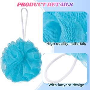 Set of 20 Bath Shower Loofah Sponge Pouf 20g Bath Sponge Mesh Exfoliating Body Scrubber Shower Puff Ball for Women Men Kids Travel Body Wash Exfoliator, 4 Inch, Pink, Beige, Blue, Dark Green, Orange